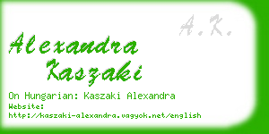 alexandra kaszaki business card